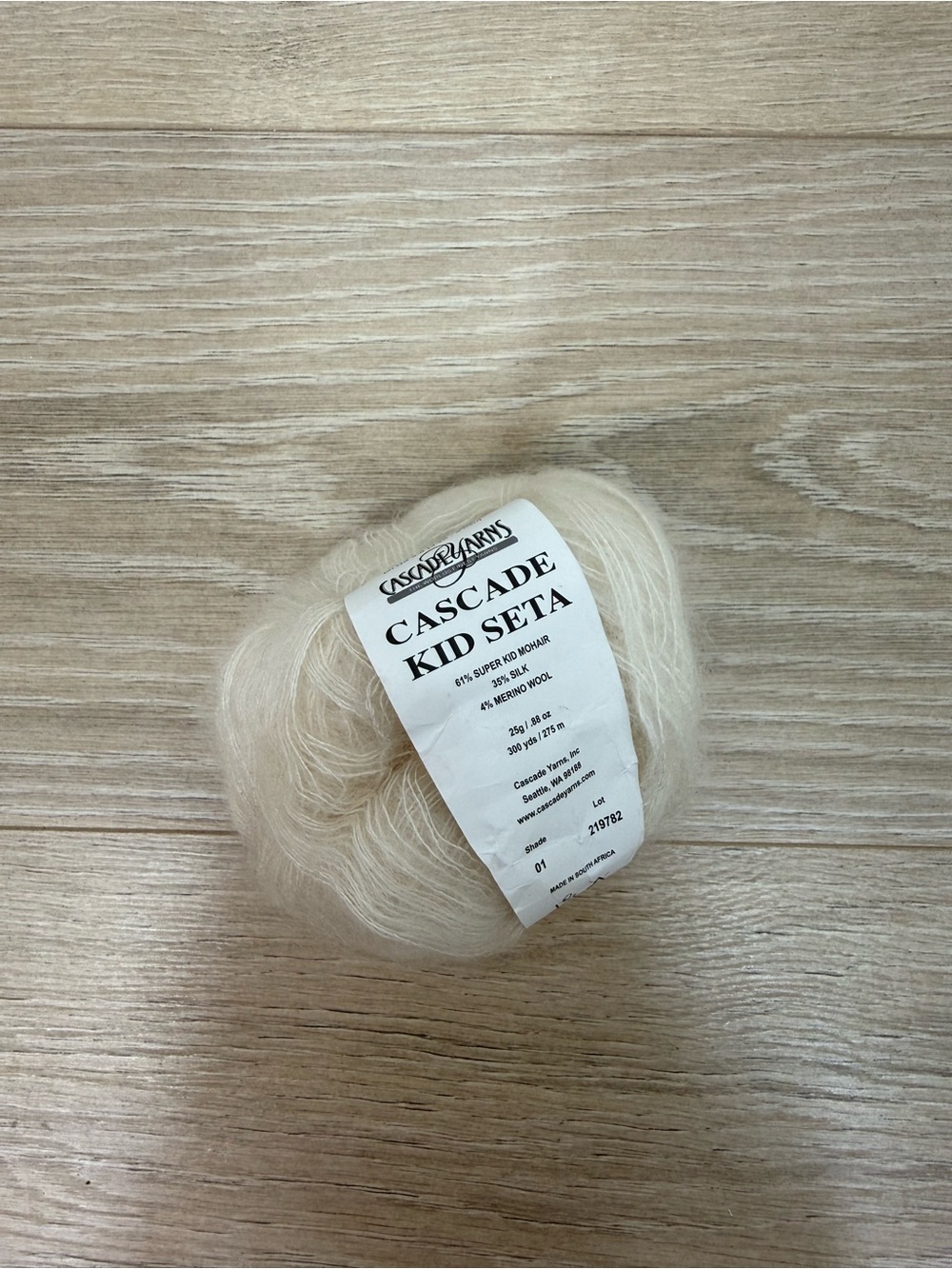 NEW Cascade Yarns Cascade Kid Seta Mohair, Silk & Merino Wool Shade 1 Yarn